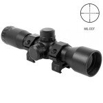 AIM 4x32 Compact Mil-Dot Reticle Rifle Scope with Ring Mounts Fits Weaver Picatinny Rails Fits Mossberg 715t MMR FLEX-22 , Hi-Point Carbine , Kel-Tec SU16 SU22 , Remington Model 597 Rifles